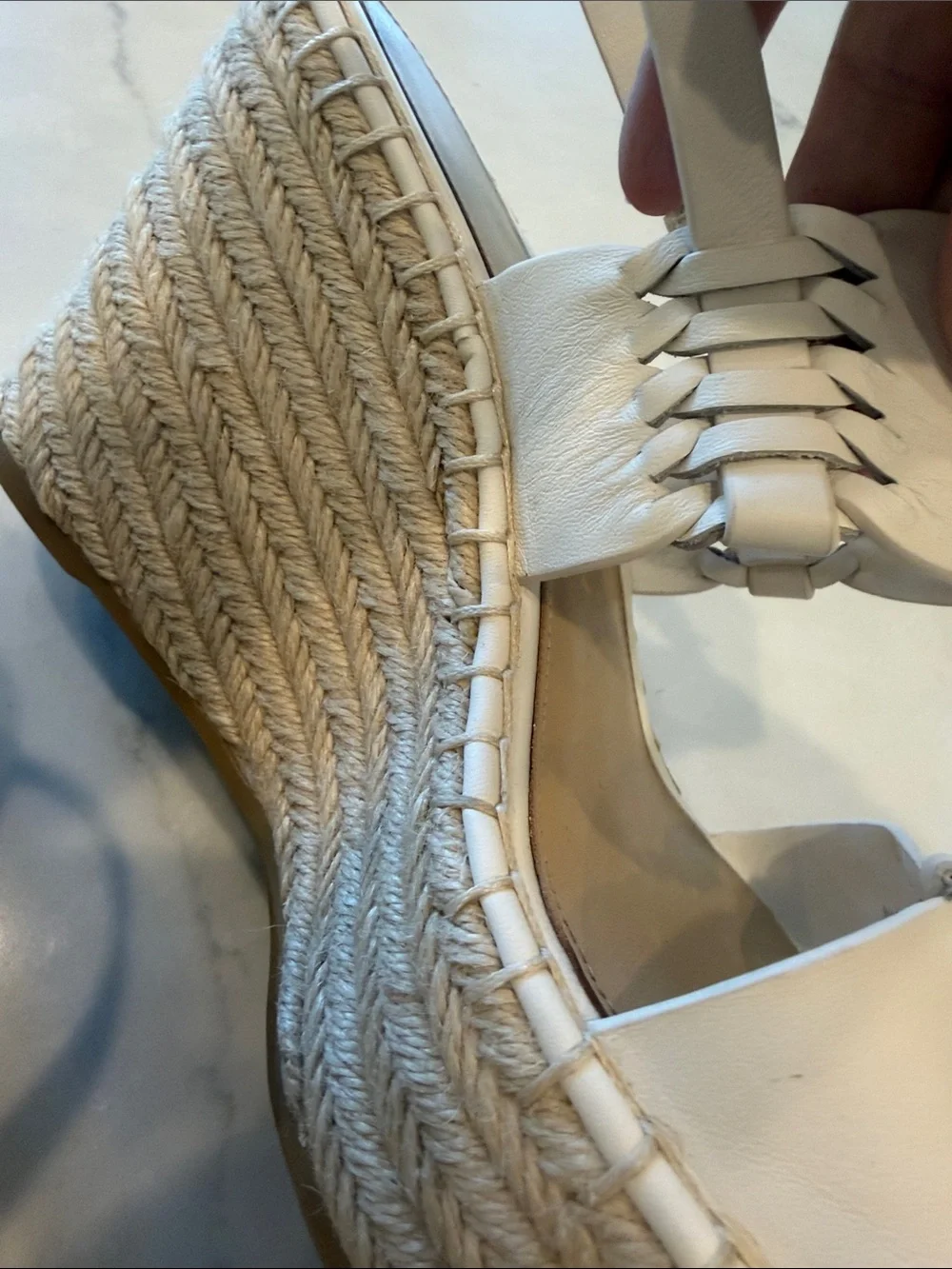 Veronica Beard  RIYA Cream Woven Leather Espadrille Slingback Sandals